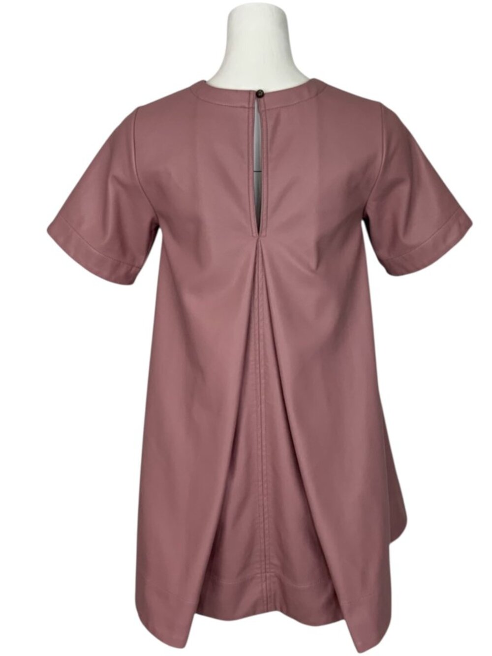 Anthropologie Maeve The Emmy Faux Leather Mini Dress 2XS XXS Pink - Picture 9 of 16
